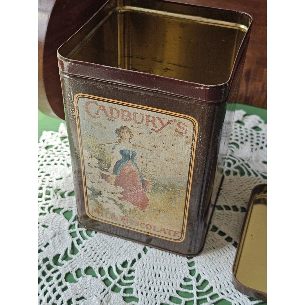 Vintage Style Cadbury Chocolate Tin Pretty Pictures On All Sides Advertising